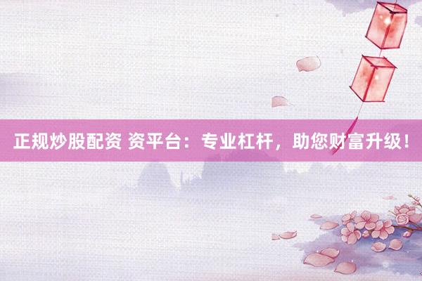 正规炒股配资 资平台：专业杠杆，助您财富升级！