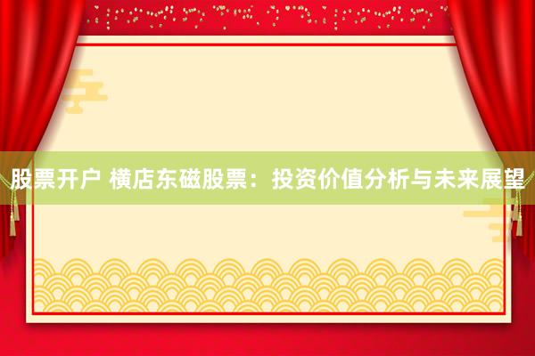 股票开户 横店东磁股票：投资价值分析与未来展望