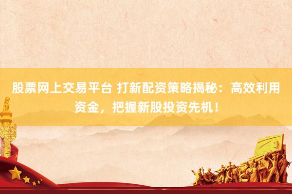 股票网上交易平台 打新配资策略揭秘：高效利用资金，把握新股投资先机！