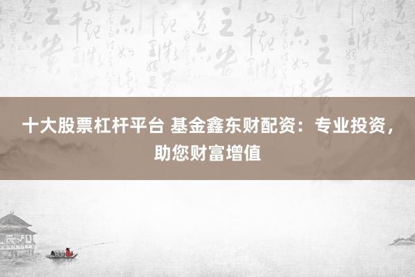 十大股票杠杆平台 基金鑫东财配资：专业投资，助您财富增值