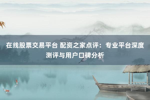 在线股票交易平台 配资之家点评：专业平台深度测评与用户口碑分析