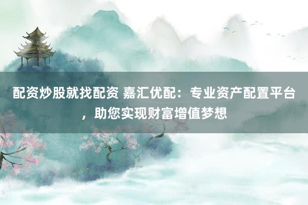 配资炒股就找配资 嘉汇优配：专业资产配置平台，助您实现财富增值梦想