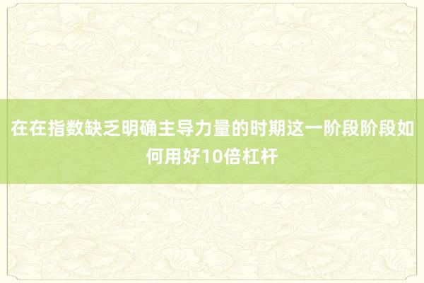 在在指数缺乏明确主导力量的时期这一阶段阶段如何用好10倍杠杆