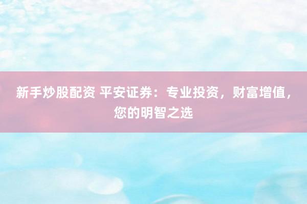 新手炒股配资 平安证券：专业投资，财富增值，您的明智之选