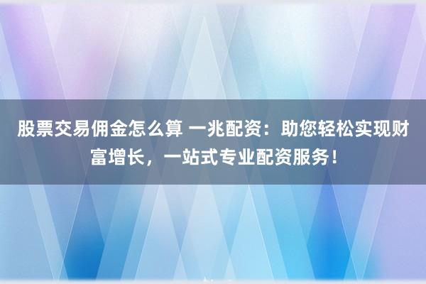 股票交易佣金怎么算 一兆配资:助您轻松实现财富增长,一站式专业配资服务!